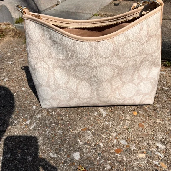 Coach Beige Signature Shoulder Bag - Picture 2 of 6